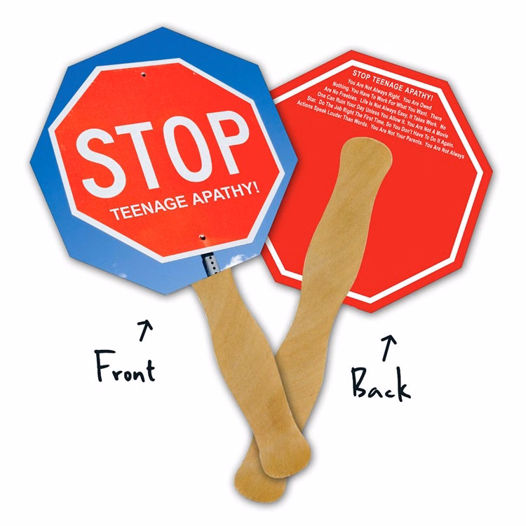 Mini Hand Fan - 5.25x5.25 Octagon Shape Laminated - 14 pt.