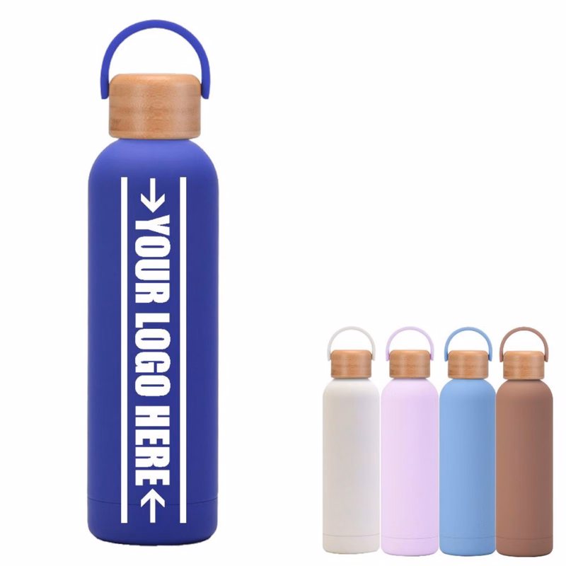 26 OZ Leak Proof Stainless Steel Water Bottles With Bamboo Lid