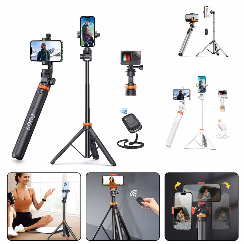 62 Inch 5 Accessories Cell Phone Tripod Solid Padded Selfie
