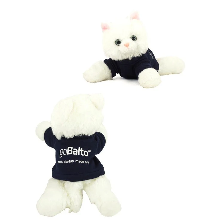 8" Sugar Too Cat with t-shirt and one color imprint 1