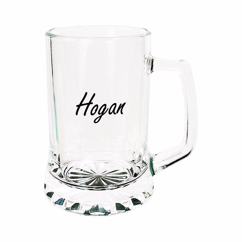 14 oz Large capacity handle glass cup craft beer mug