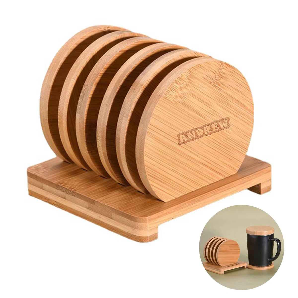Bamboo Coaster Set 1
