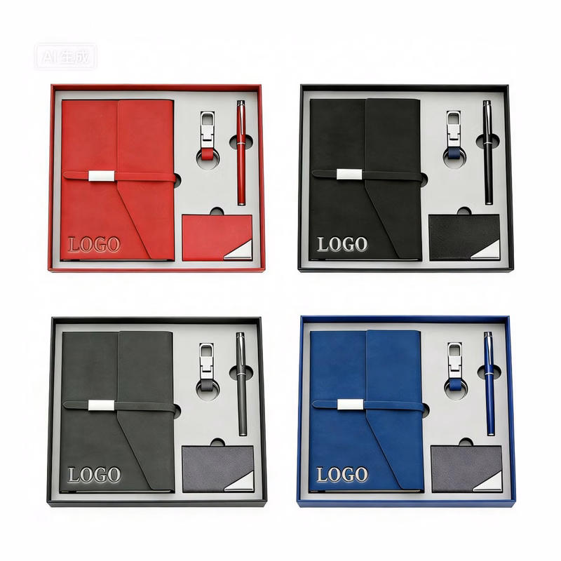 All-in-One Executive Gift Set: Notebook, Pen, Keychain & Card Holder