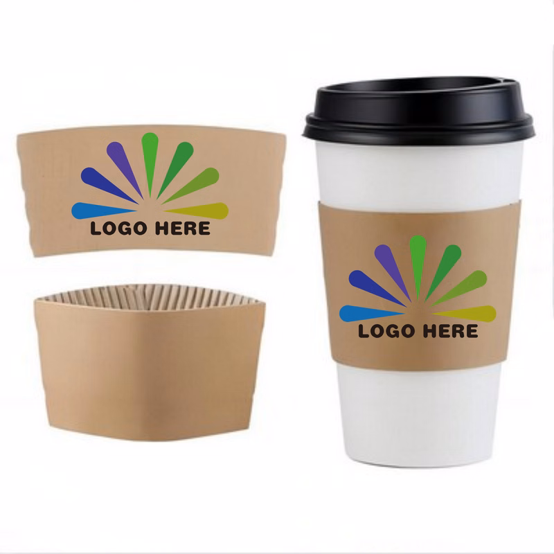 MOQ100 Custom Premium Printed Kraft Coffee Cup Sleeves