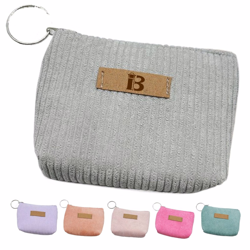 Compact Durable Hand Held Canvas Wallet w/ Zipper Closure
