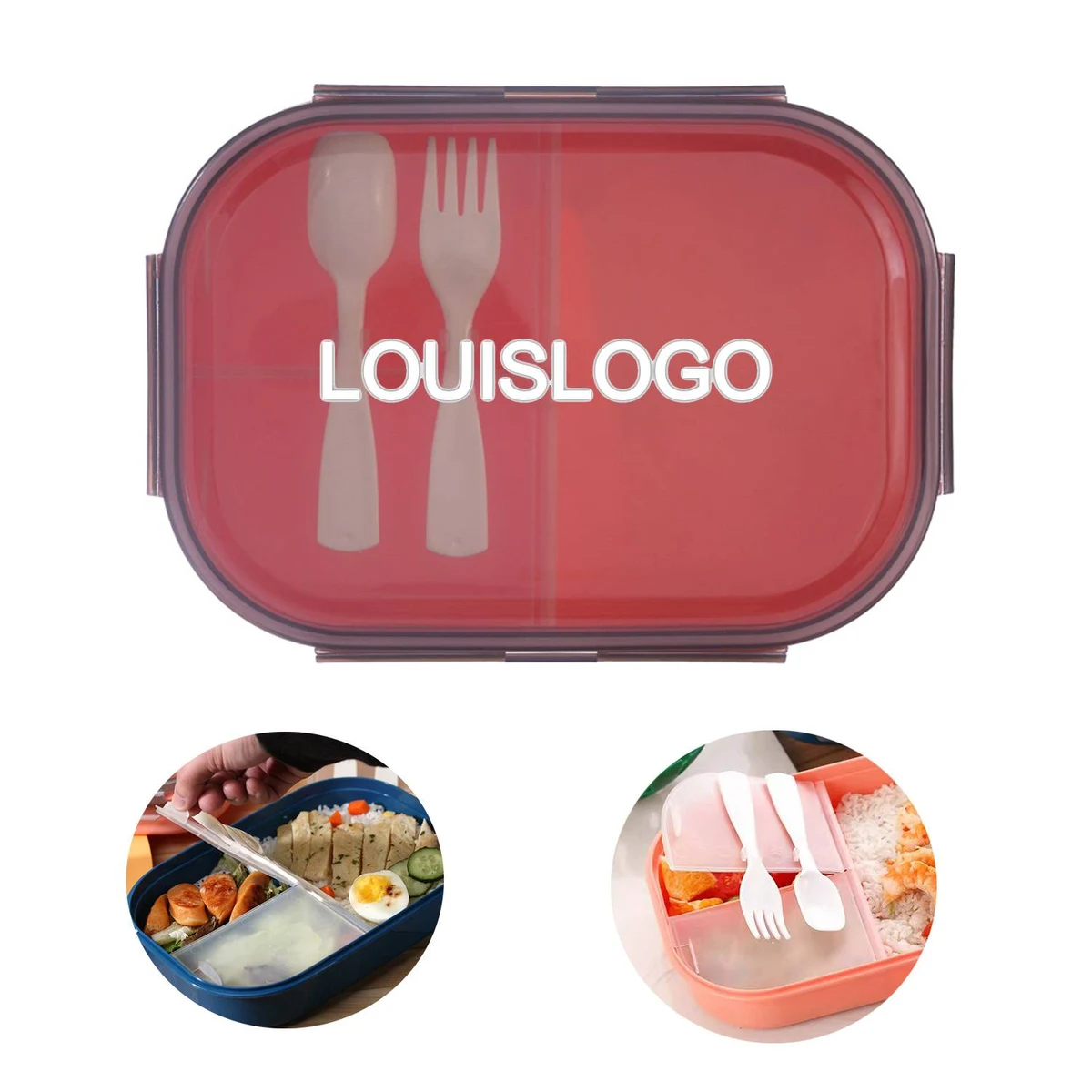 Divided Plastic Lunch Box Kit 1