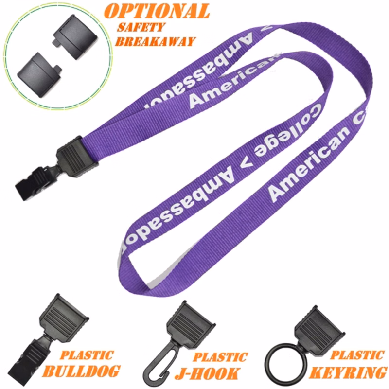 Screen Printed Polyester Lanyards w/ FREE Plastic Attachment