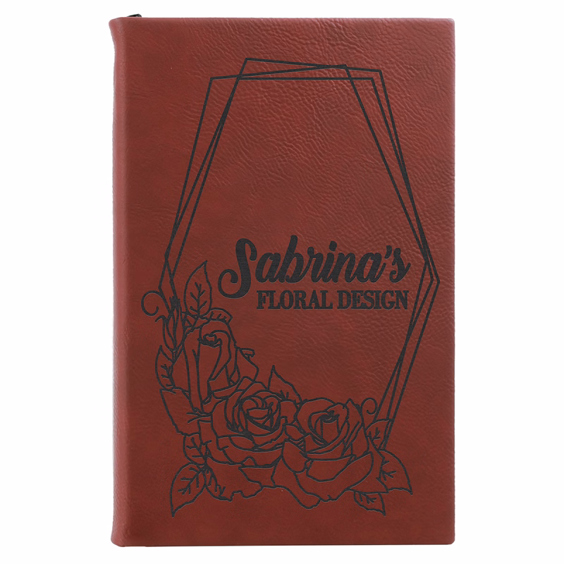 5 1/4" x 8 1/4" Rose Leatherette Sketch Book-Unlined Paper