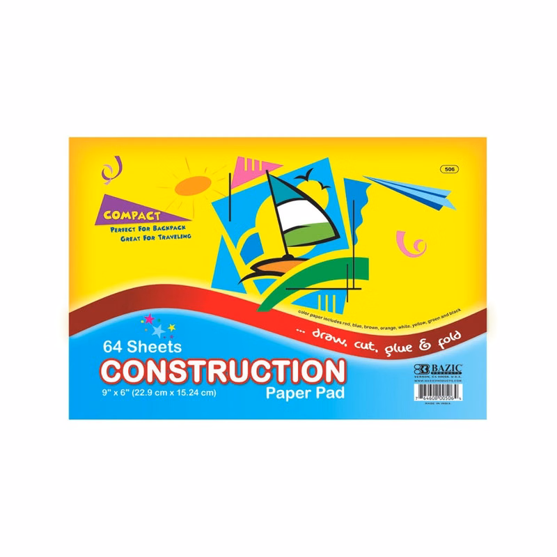 Mini Construction Paper Pads - 64 Pages 6" x 9"