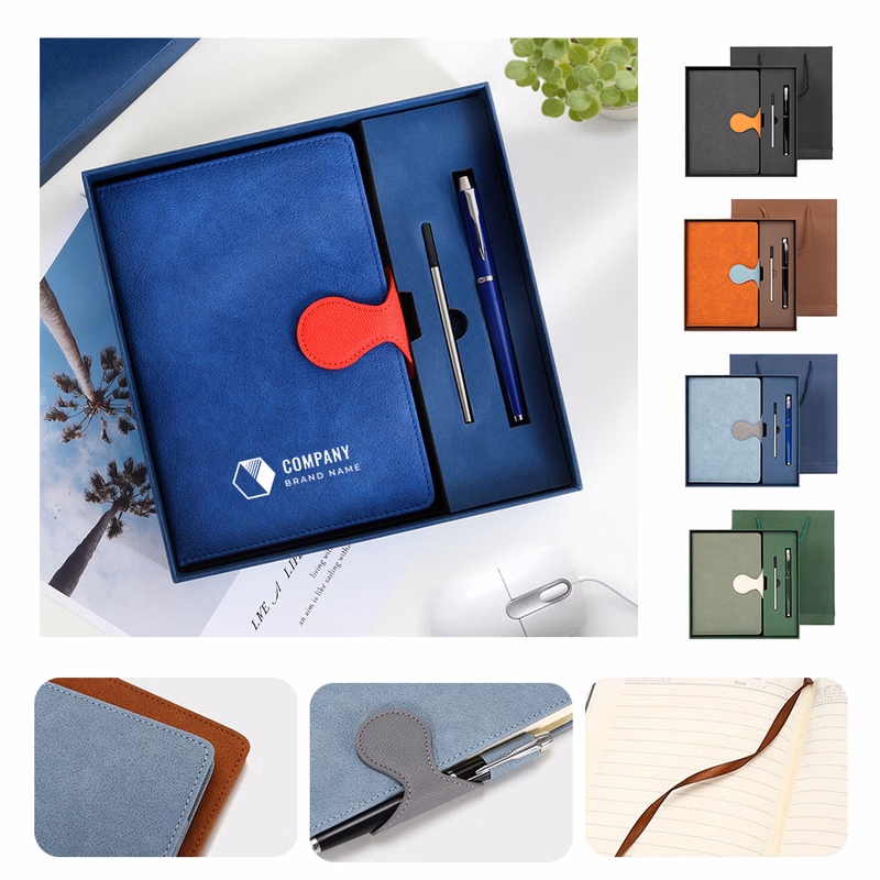 A5 PU Leather Business Notebook & Pen Gift Set