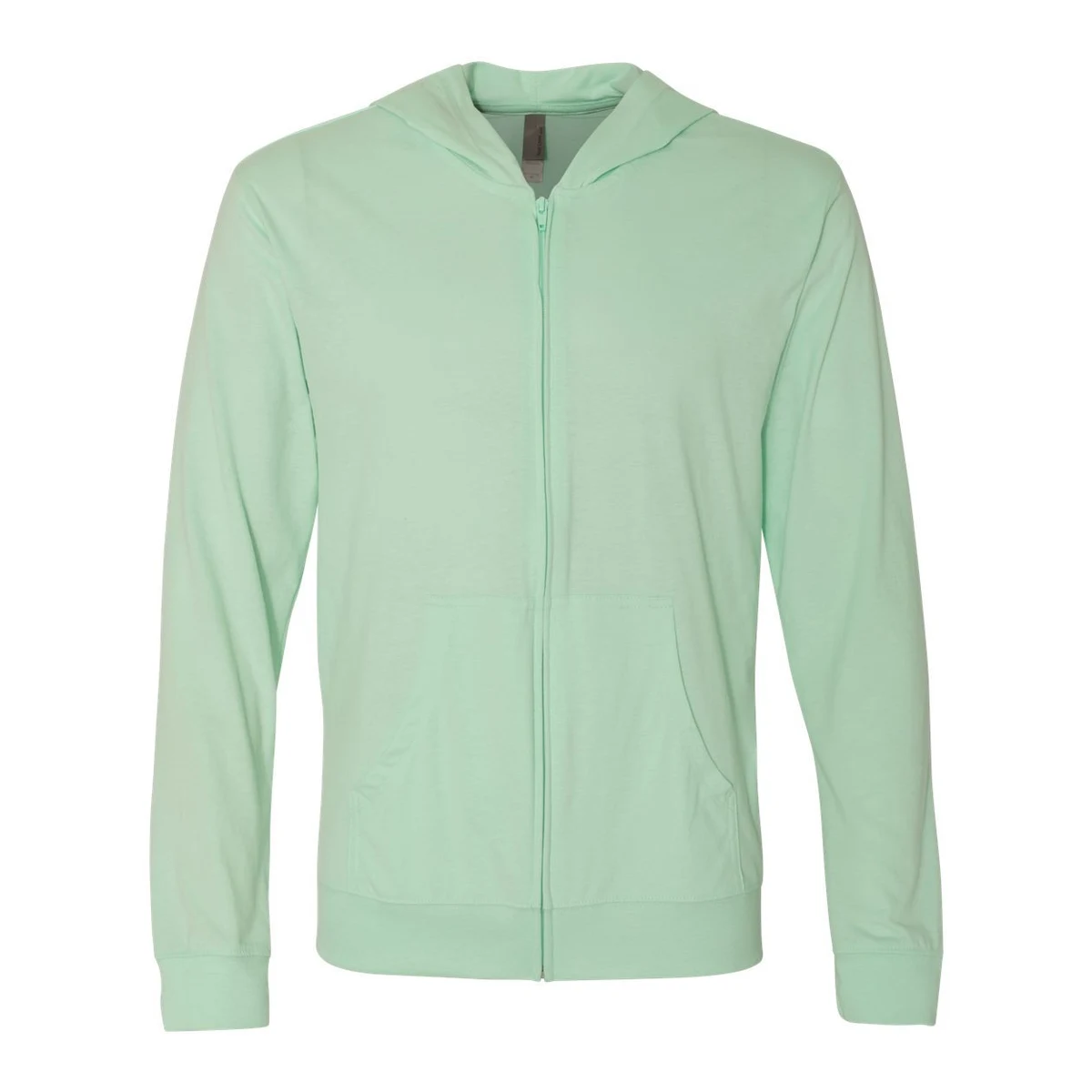 Unisex Sueded Long Sleeve Hooded Full-Zip T-Shirt - 6491 1