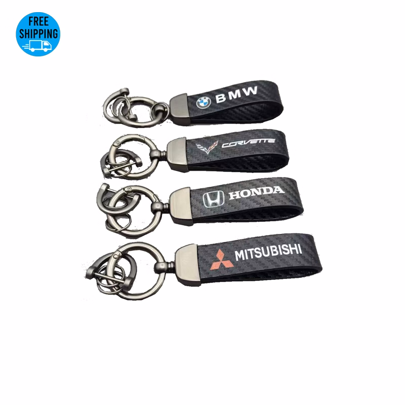 Microfiber Leather Car Key Chain with 360-degree Rotatable Swivel