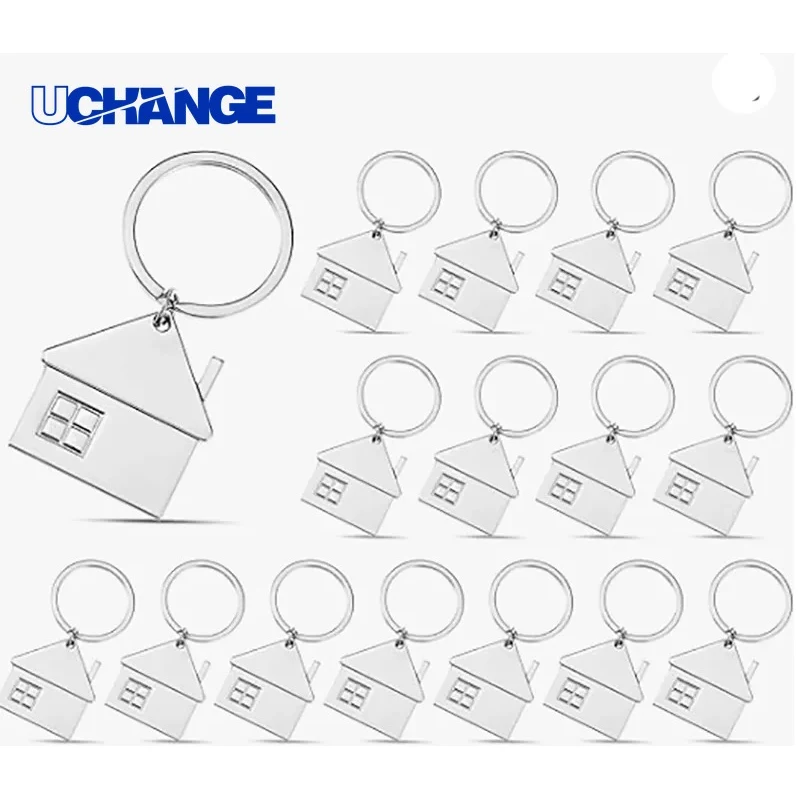 Metal House Shape Keychain Solid Pendant for Key Organization 1