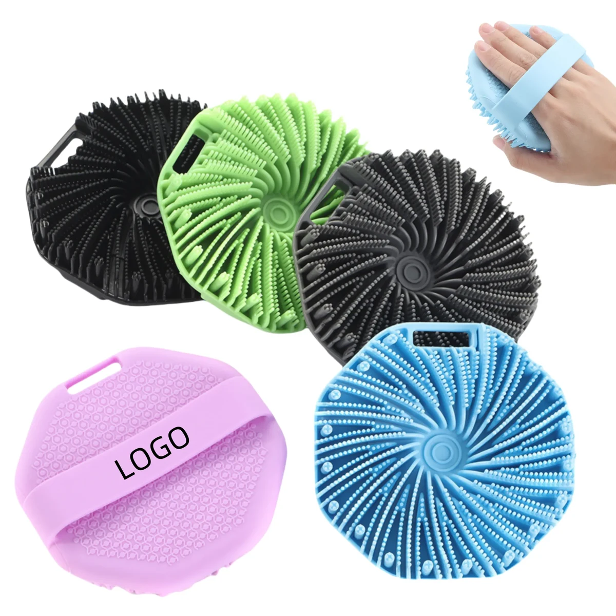 Polygonal Gentle Silicone Bath Brush 1