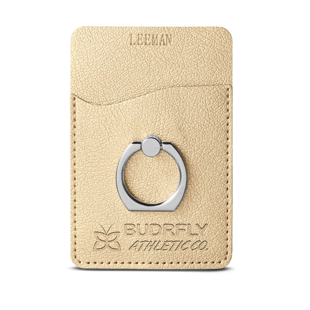 Shimmer Card Holder With Metal Ring Phone Stand 1