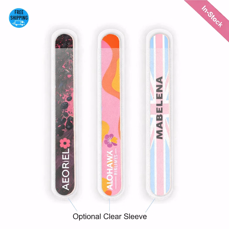 Full-Color Salon Size Nail File with Sleeve (Optional) 7" x .78"