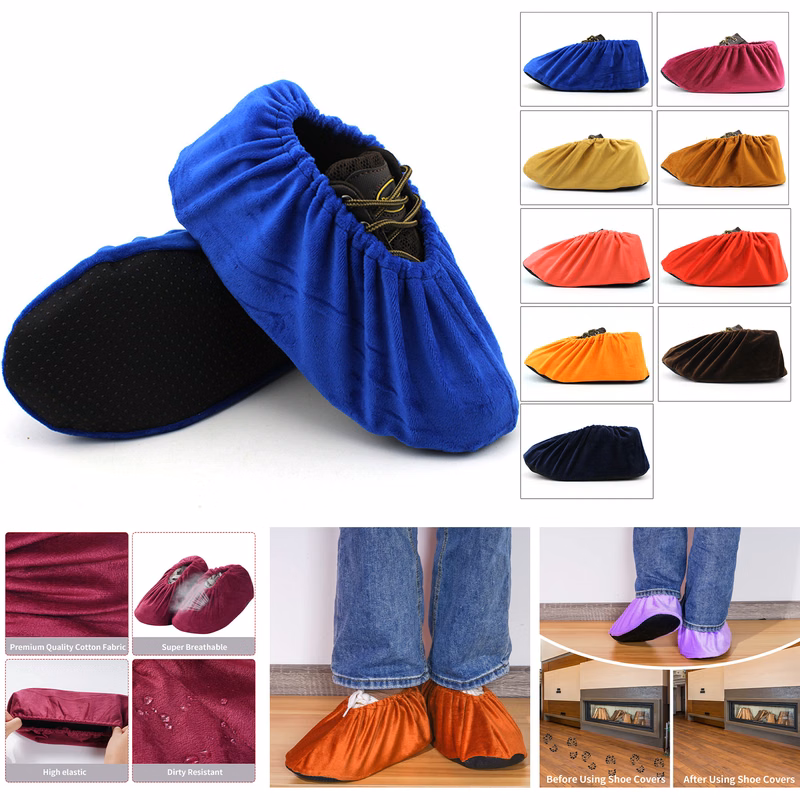 9 Pairs Reusable Non Slip Shoe Covers