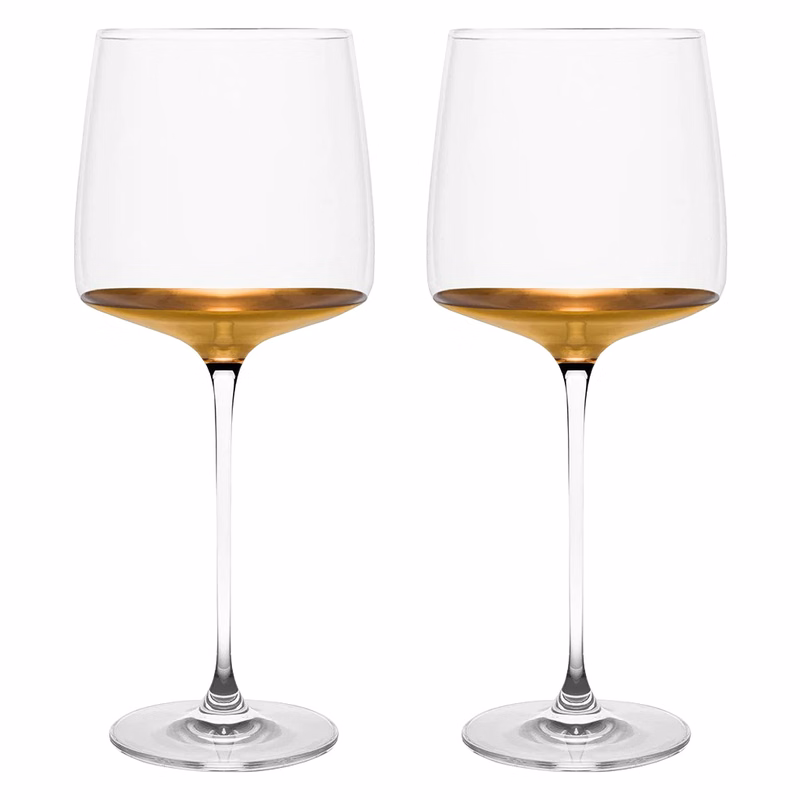 Set of 2 - 20K Gold Dipped Wine Glass (16 oz.)