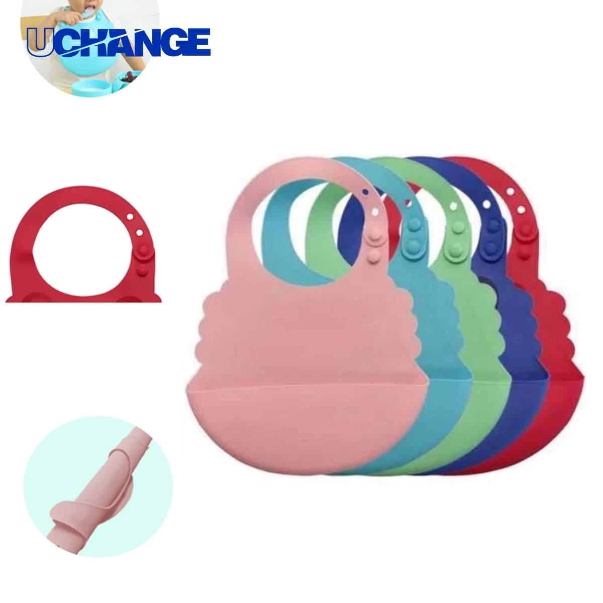 Foldable Silicone Children Dining Bib 1