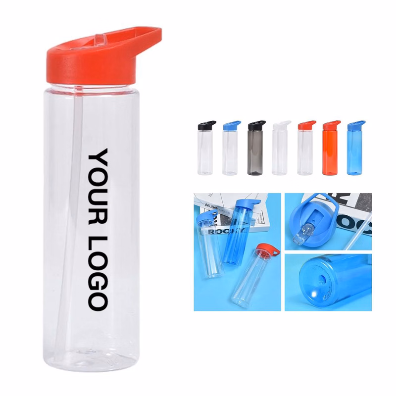 Large PS Drinking Cup with Built In Straw 24oz