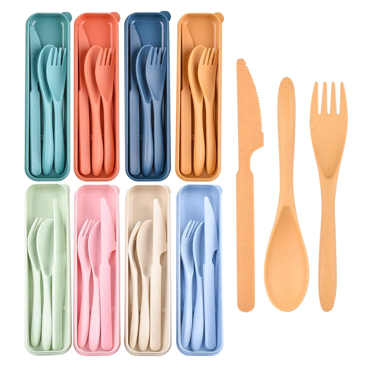 MOQ 50pcs Portable Lunch Time Cutlery Set With Case 1