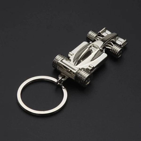 Custom Metal Racing Car F1 Keychain with Full-Color Logo — Automotive Promo 1