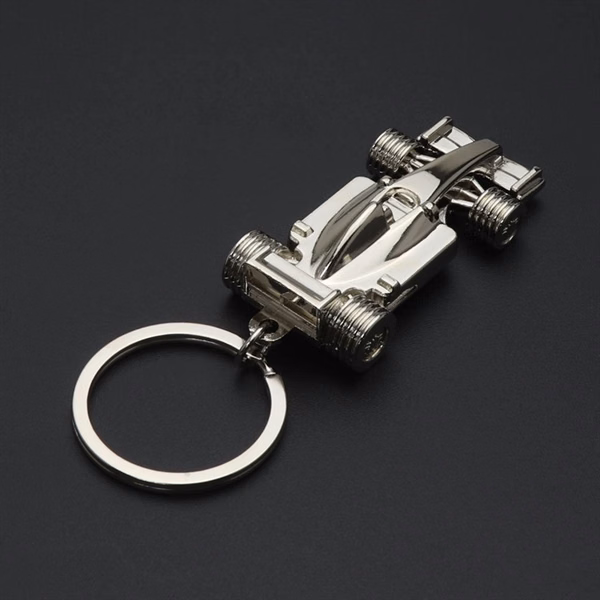 Custom Metal Racing Car F1 Keychain with Full-Color Logo — Automotive Promo