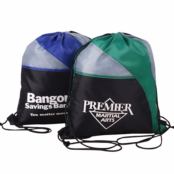 Tri-Color Drawstring Backpack