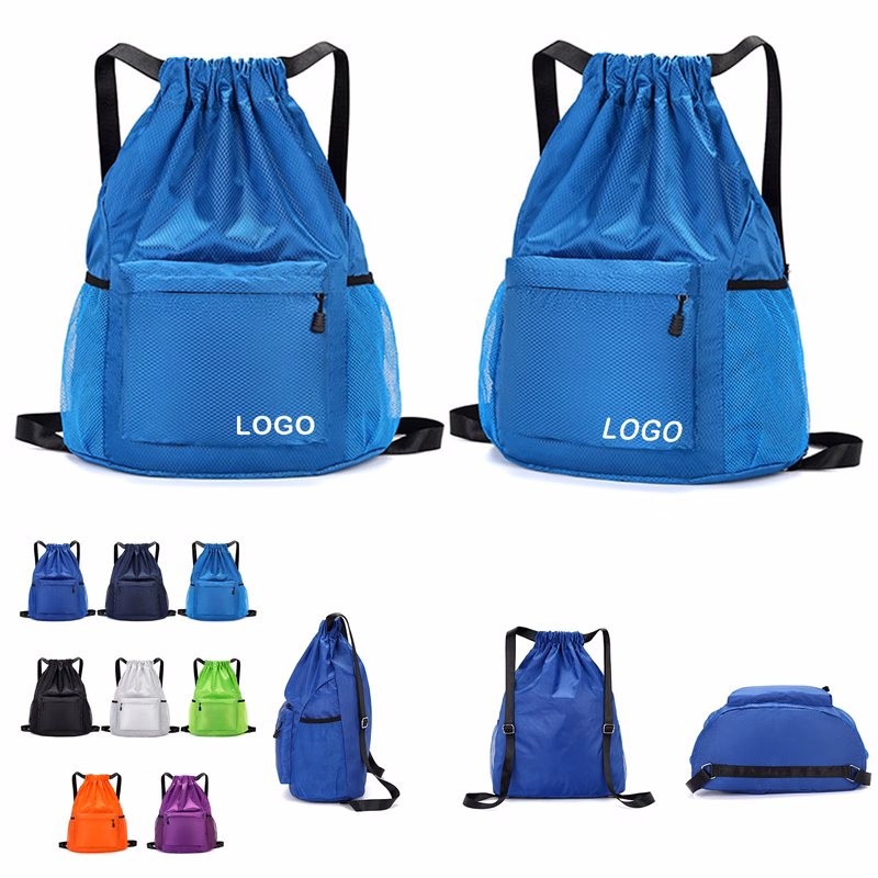 Customizable Oxford Mesh Gym Bag with Zipper Pocket