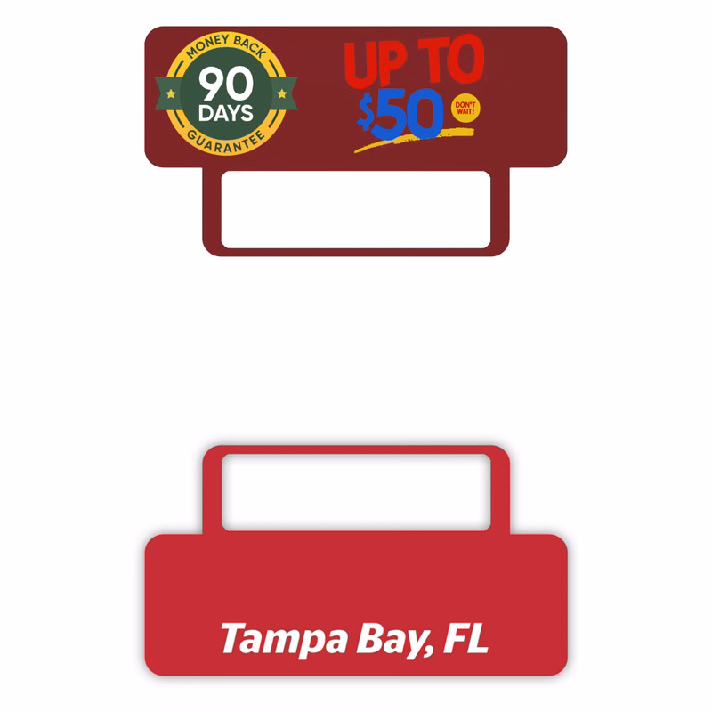 USA Made Rounded Rectangle Mylar Badge Billboard (1.5" x 2.75")