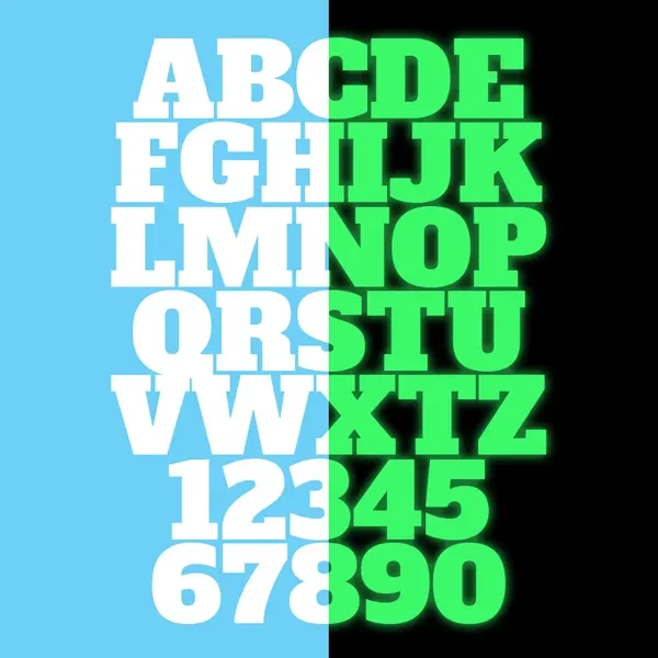 Alphanumeric Glow In The Dark Patches 1