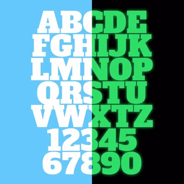Alphanumeric Glow In The Dark Patches