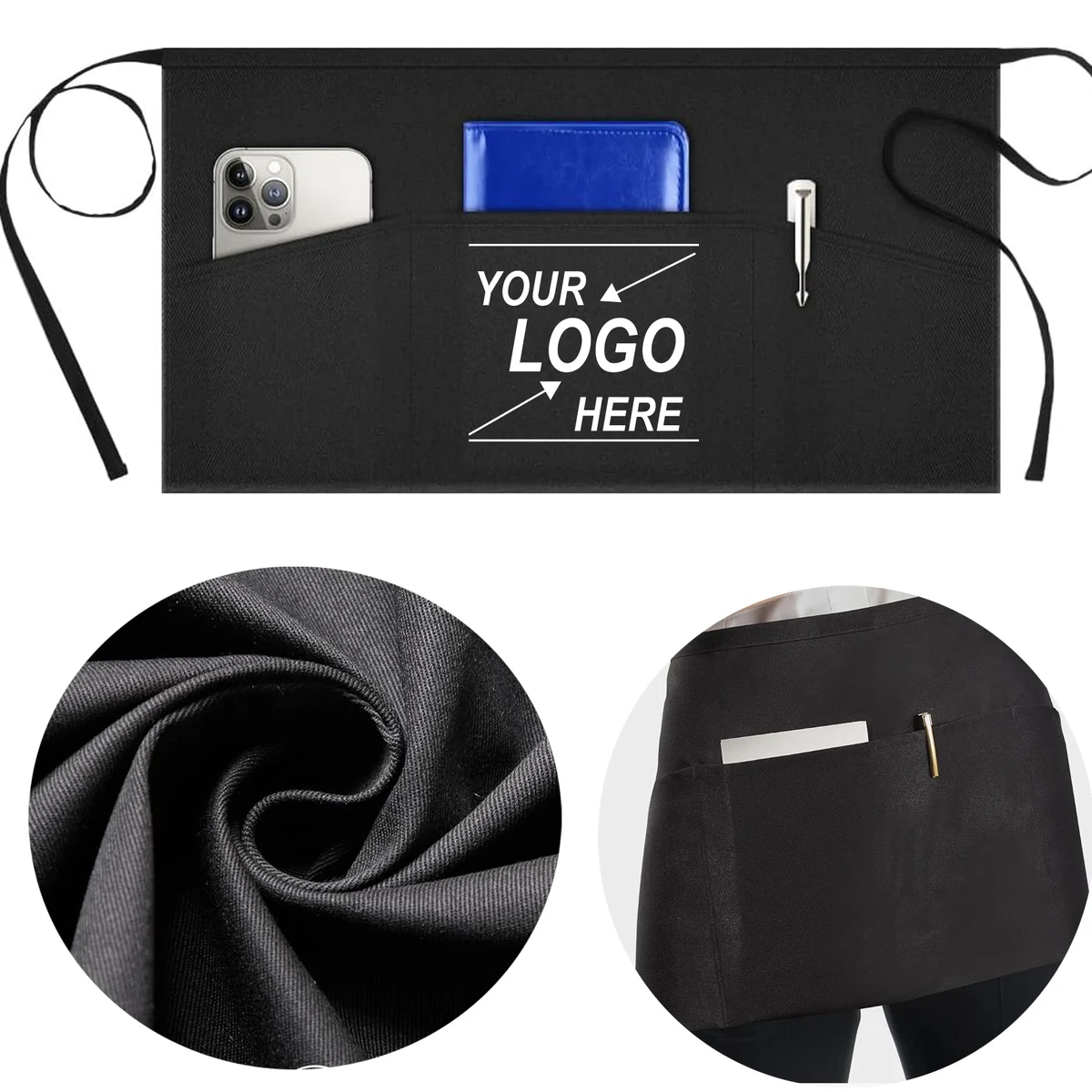 Server Apron with 3 Pockets 11.5" 1