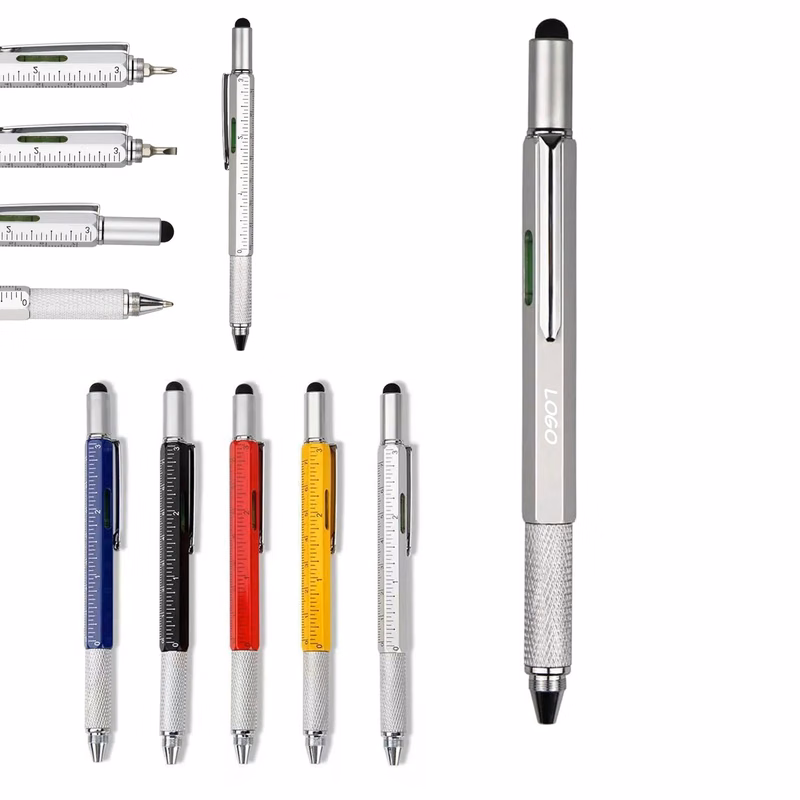 1.0 Black Ink Six-In-One Multi-Function Tool Pen