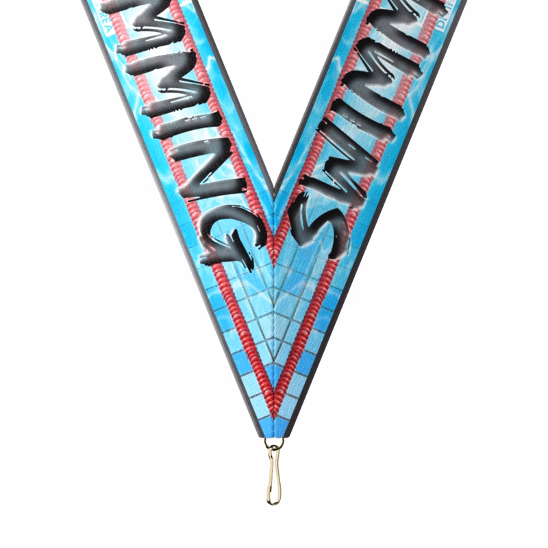 1-1/2" x 34" Sublimated Swimming Neckband w/ Quick Clip