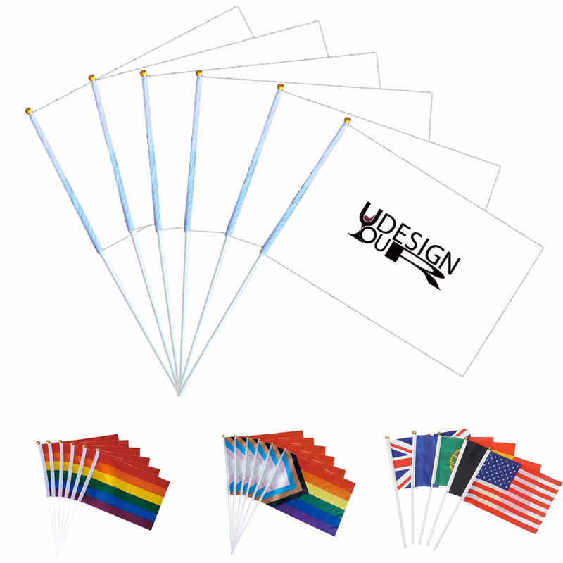 Custom Handheld Flag - 8.3" x 5.1", Portable Size