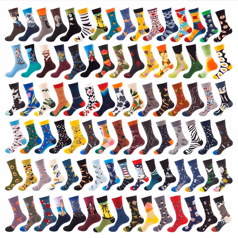 Jacquard Colorful Knee-High Adult Socks