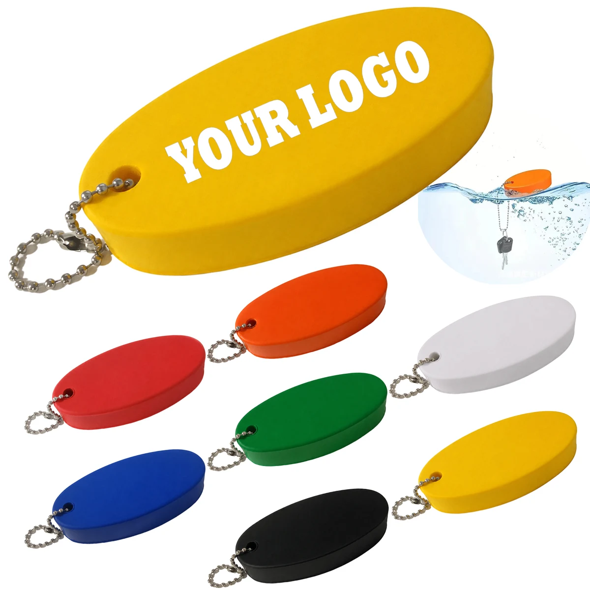 Oval PU Floating Keychain 1
