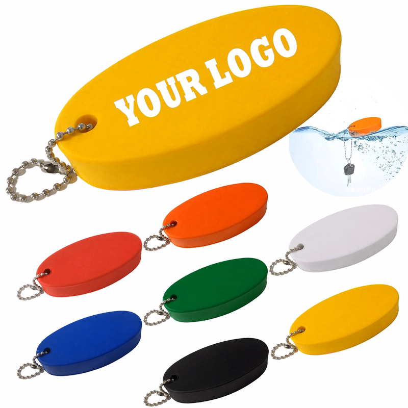 Oval PU Floating Keychain