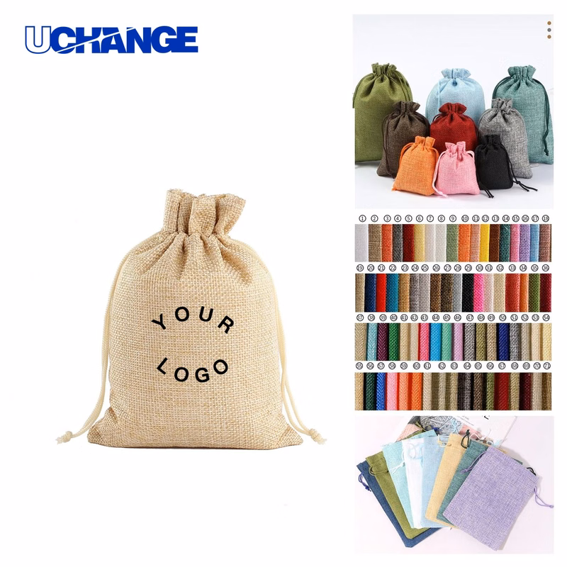 Reusable Jute Drawstring Bag for Party Gifts Pouch