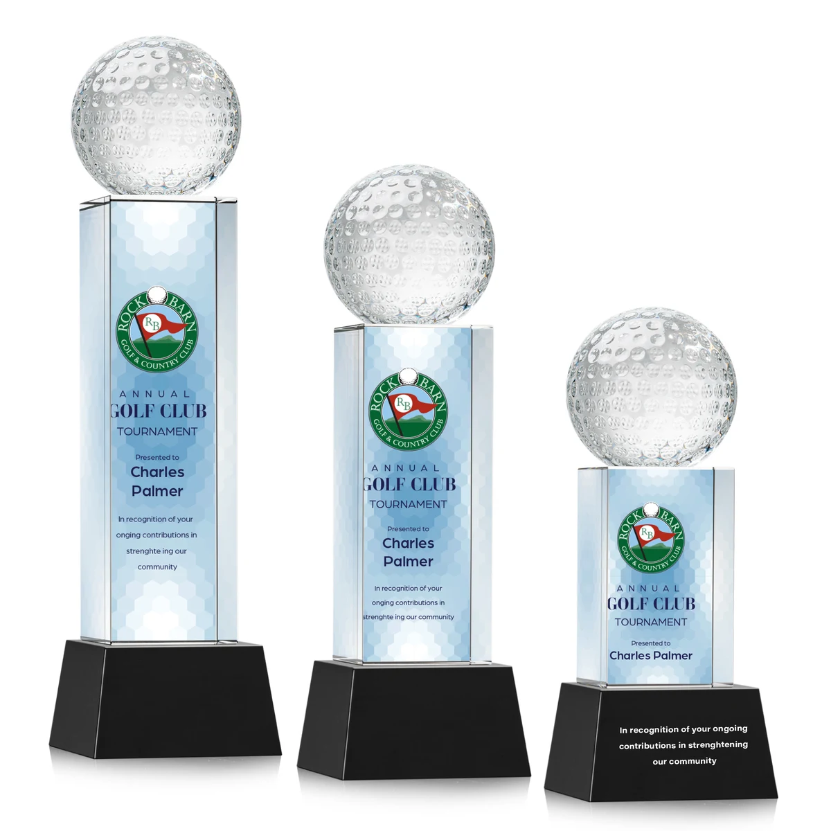 Golf Ball VividPrint™ Award on Belcroft - Black 1