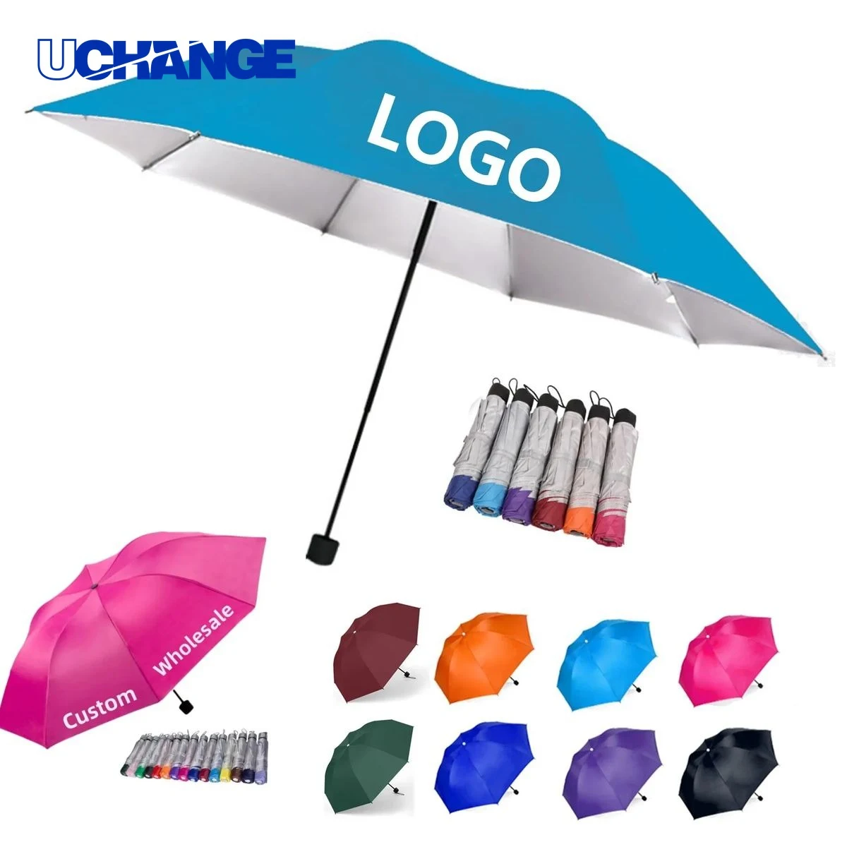 42-Inch Arc Budget Folding Promotional Umbrella 1