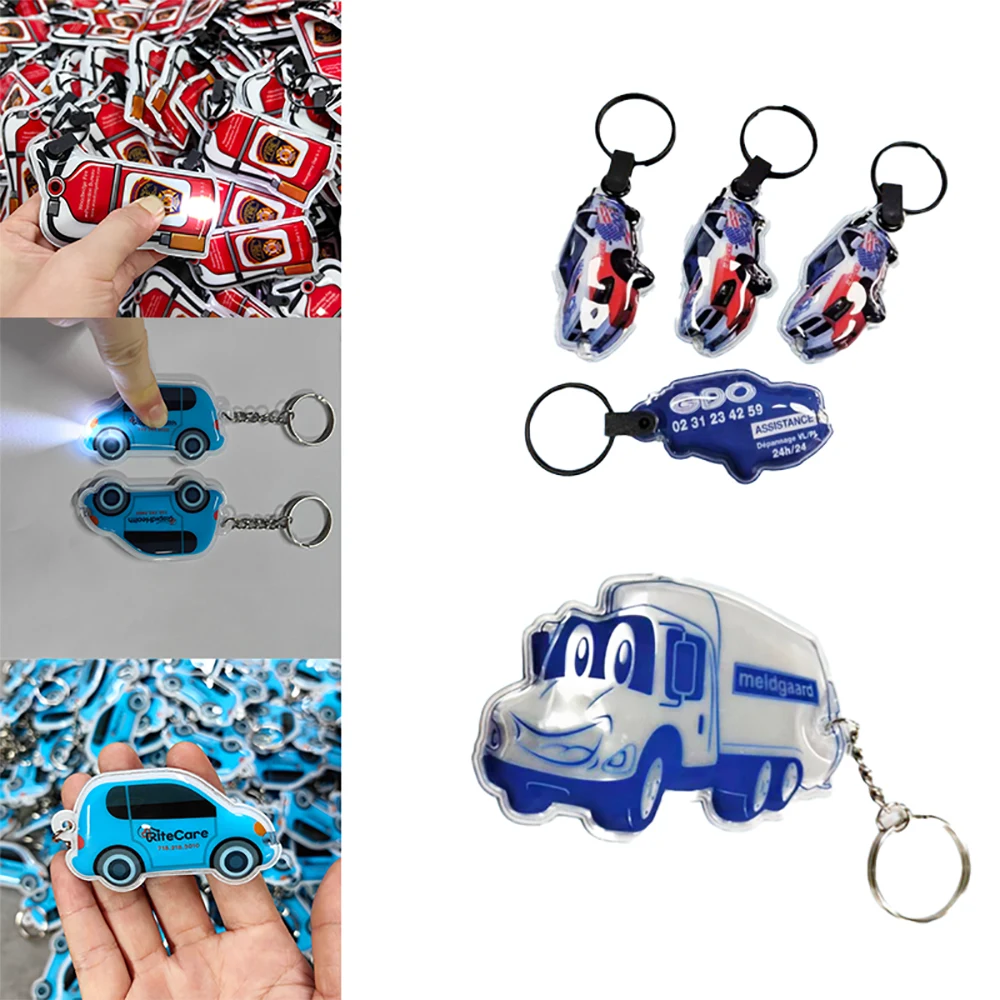 LED Reflective Plate Pendant Pvc Keychain 1