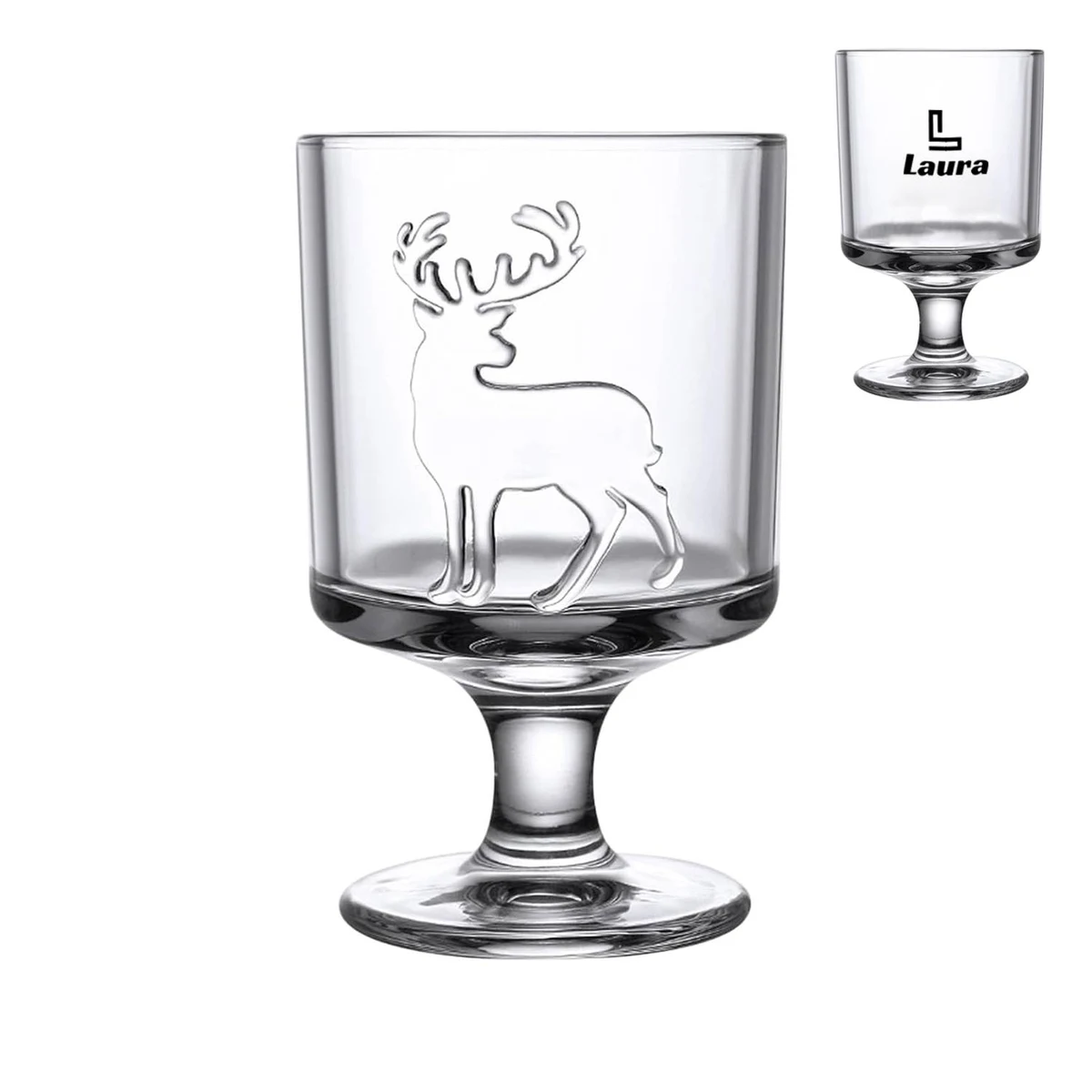 Vintage striped mulled wine glasses for cold drinks 1