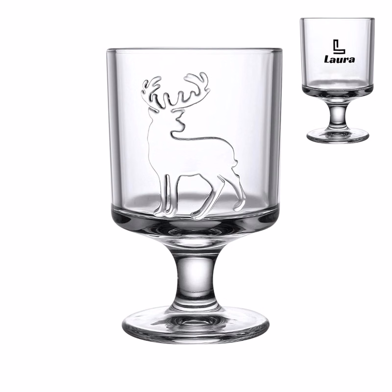 Vintage striped mulled wine glasses for cold drinks