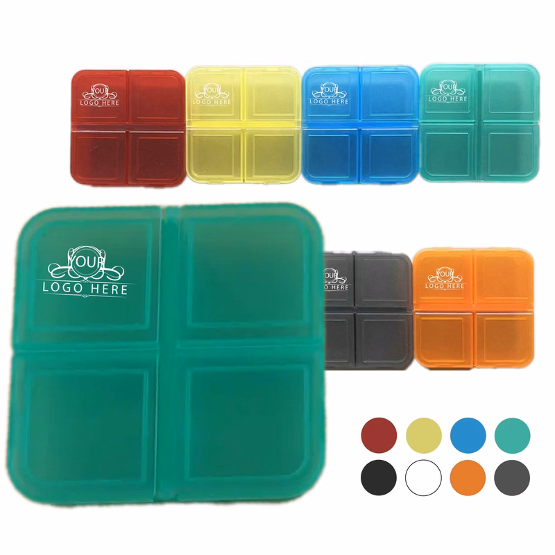 Pill Box With 4 Dividers