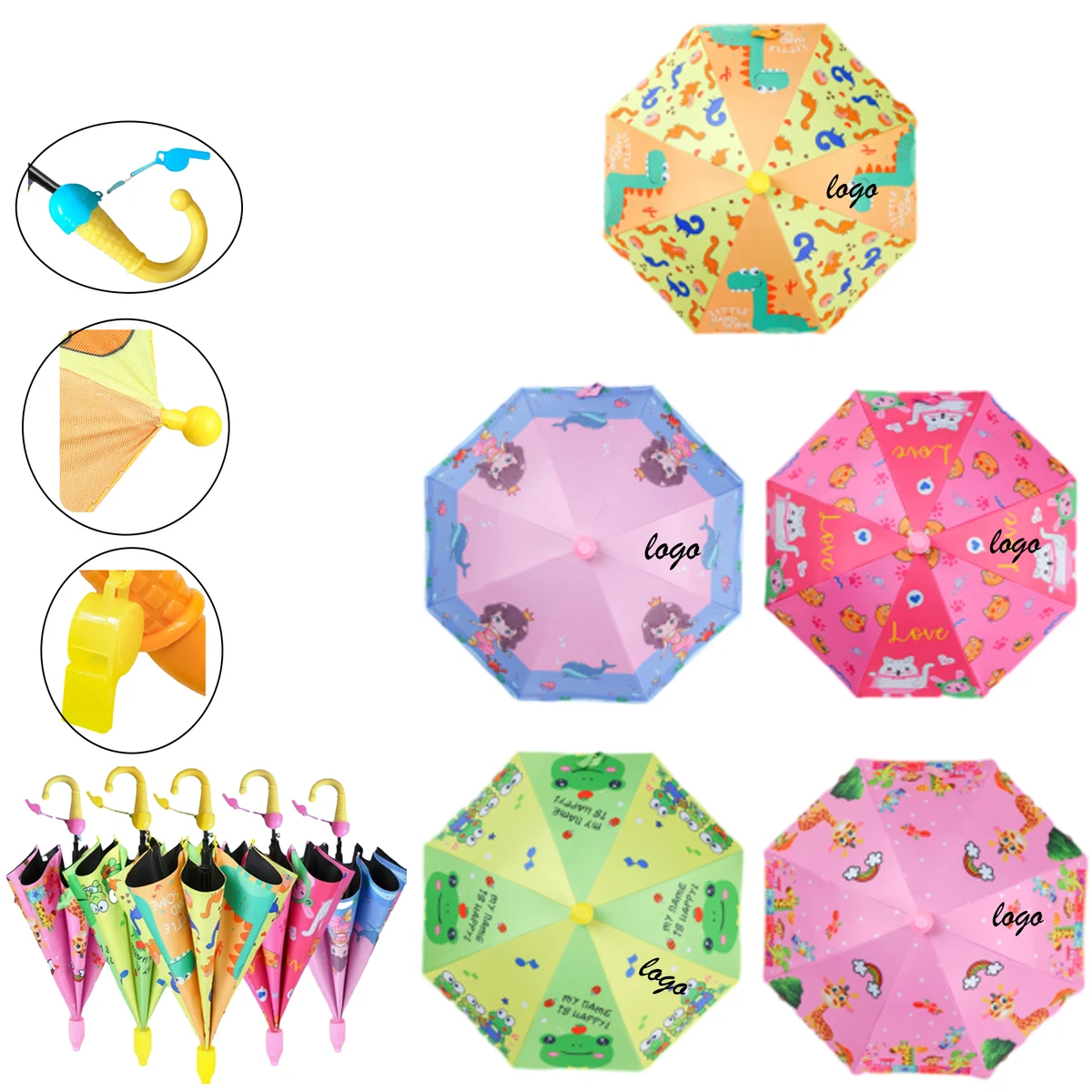 Children's umbrella with retractable waterproof cover 1