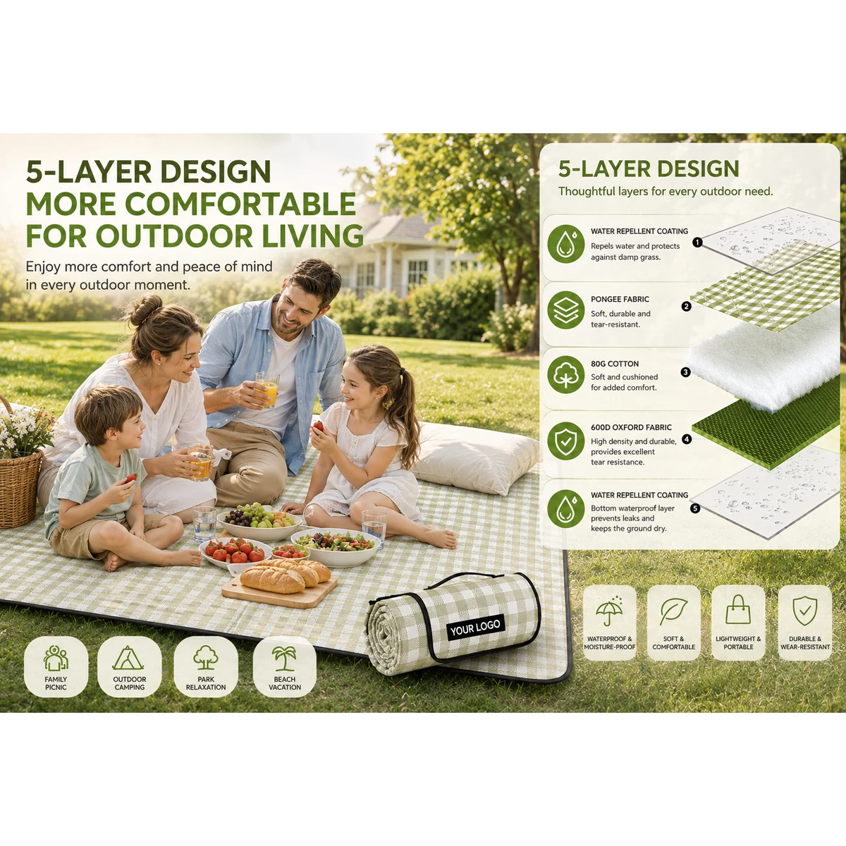 Foldable Moisture-proof and Waterproof Picnic Mat 1
