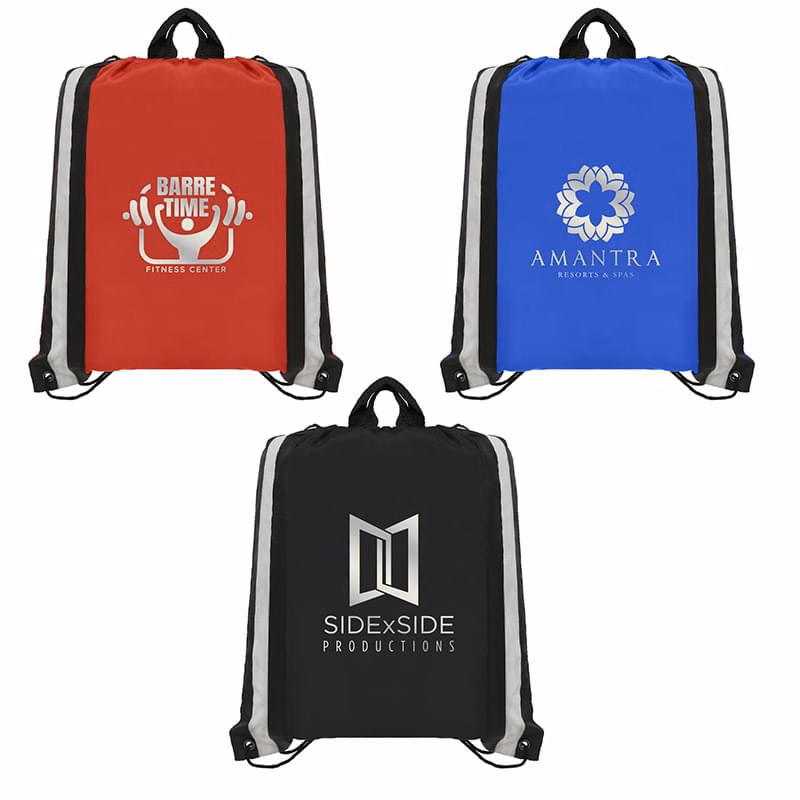 Klondike Drawstring Backpack- 210D Polyester- Metallic print