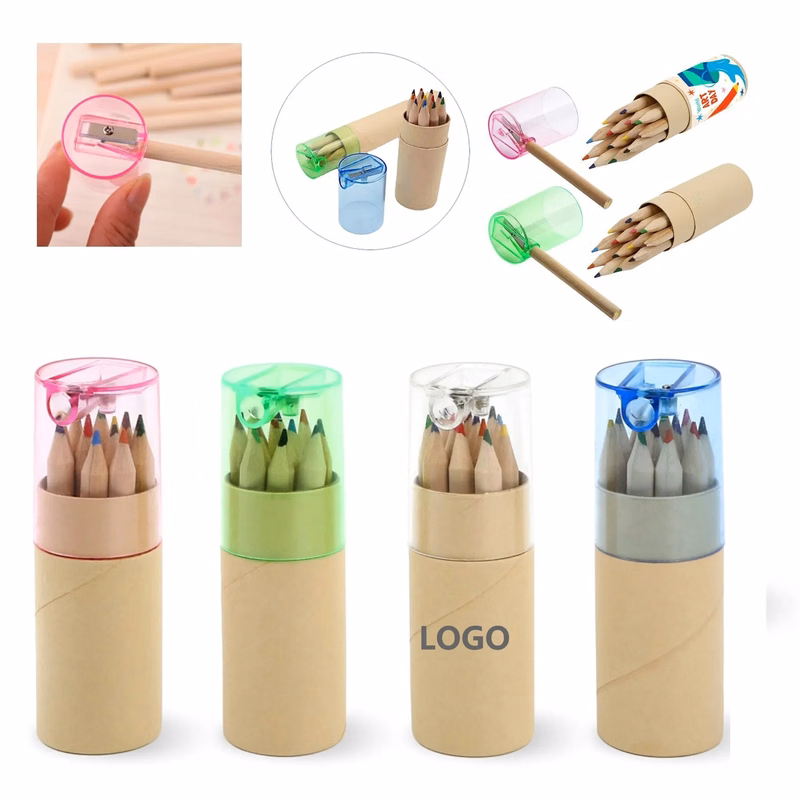 12 Color Pencil in Tube W/Sharpener